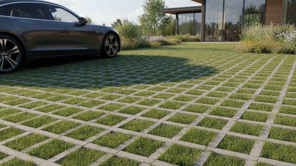 11 Common Types Of Driveways: Pros, Cons, And Costs - Opple House pertaining to Driveway Design Pavers Grass
