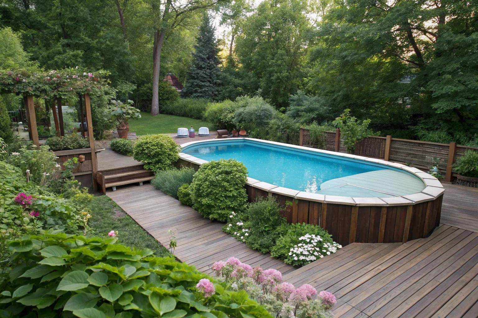 12+ Clever Above Ground Pools For Small Backyards within Above Ground Pool Landscaping