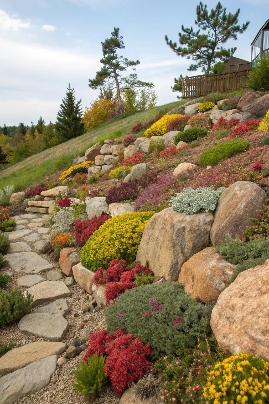 19+ Creative Rock Landscaping Ideas For Slopes - Garden.eco with regard to Erosion Control Garden Slope