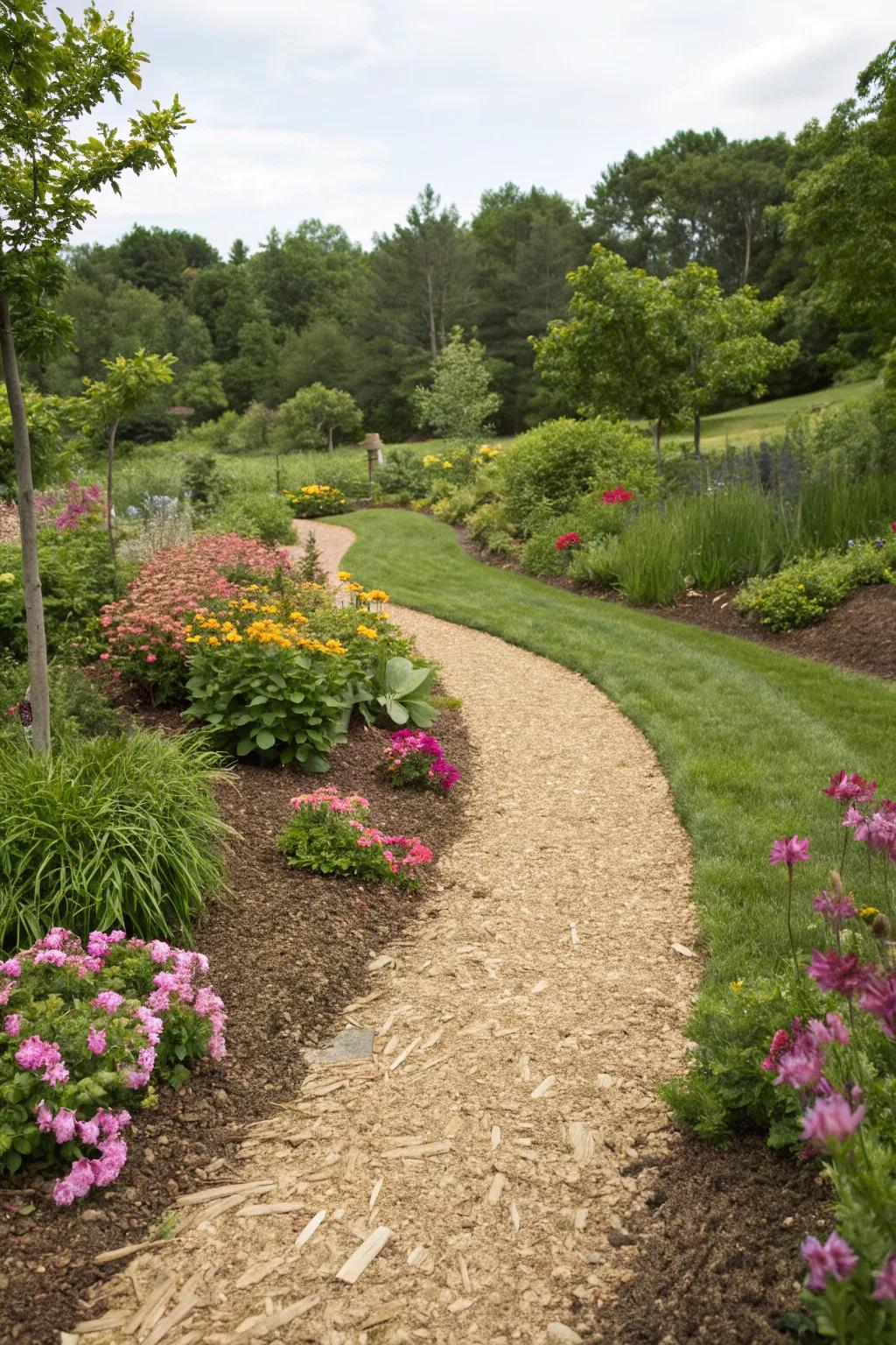 19+ Inspiring Natural Walkways Ideas For Your Home for Blending Native Plants with Curved Stone Paths for a Natural Look