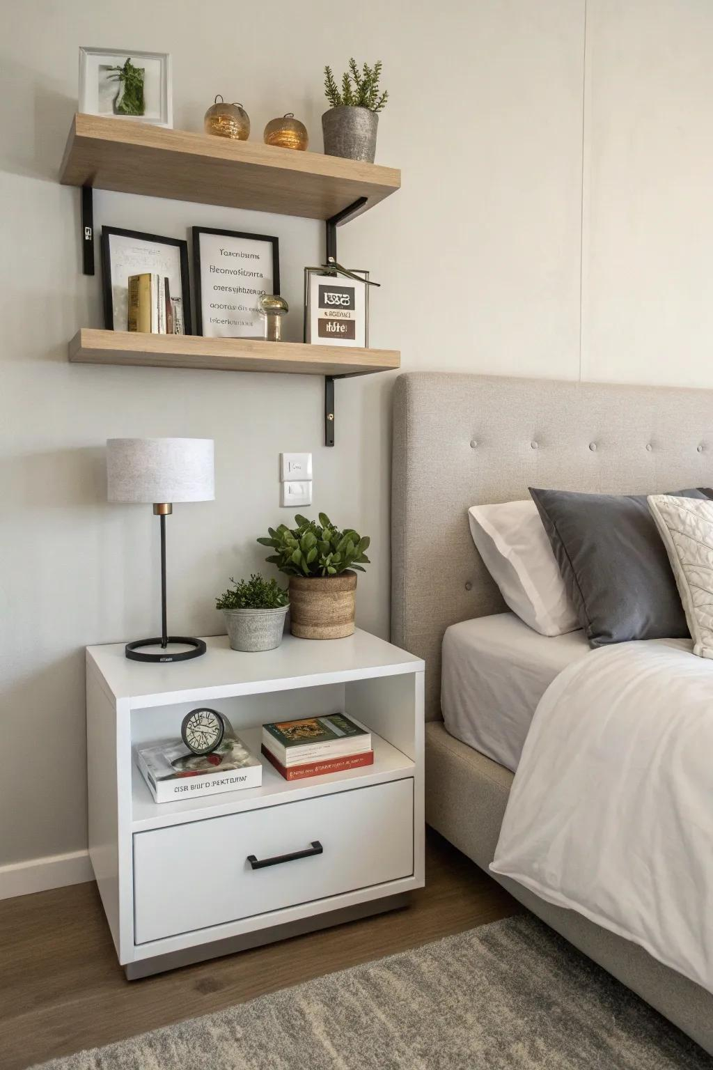20+ Chic Minimalist Nightstand Decor Ideas within Nightstand Alternative Ideas