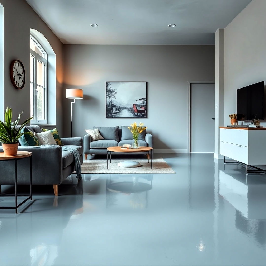 20 Indoor Concrete Floor Paint Ideas You Can Consider intended for Epoxy Floor Metallic Finish