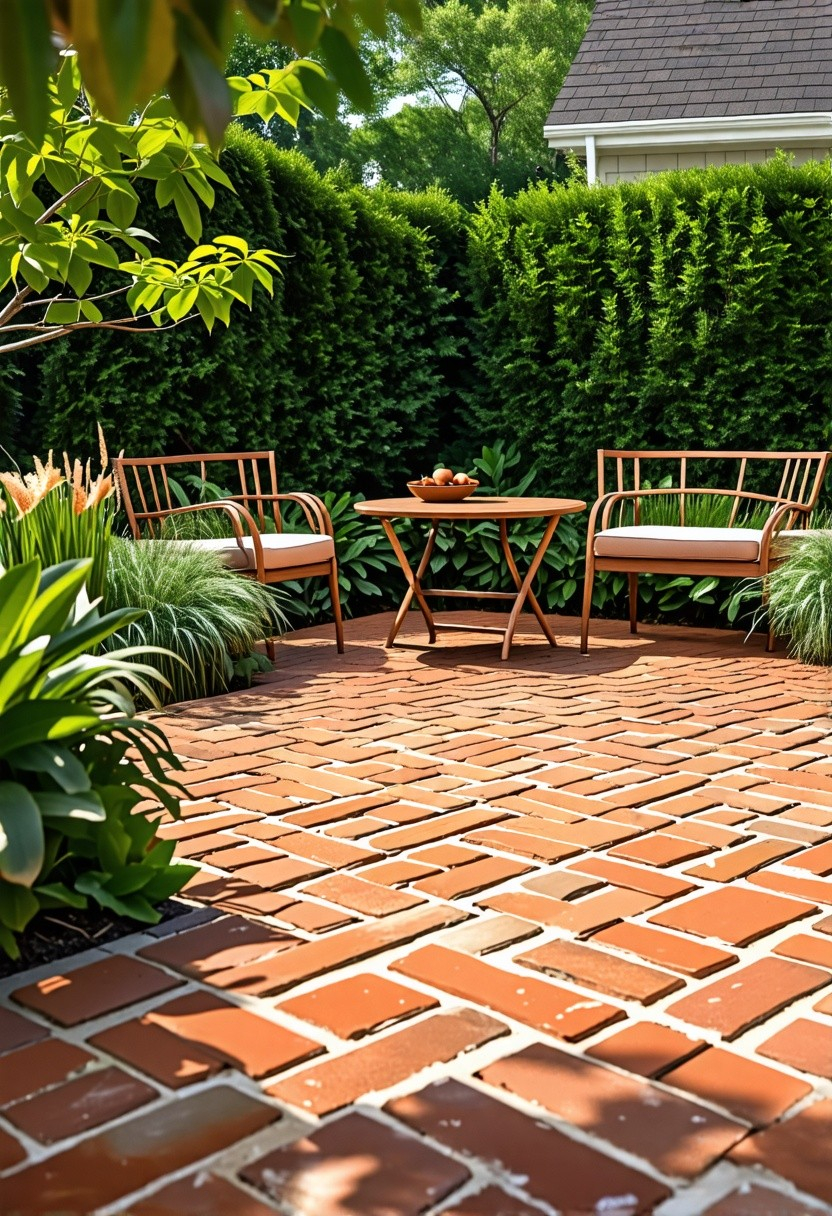 21 Brick Patio Ideas - Toolz Geek in Basketweave Brick Floor