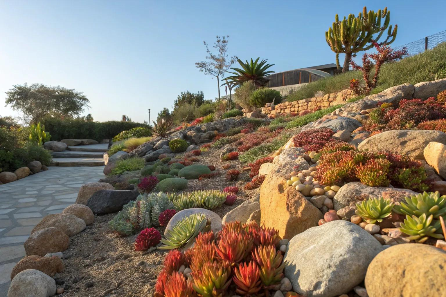 21+ Stunning Rock Garden Backyard Ideas To Try in Erosion Control Garden Slope