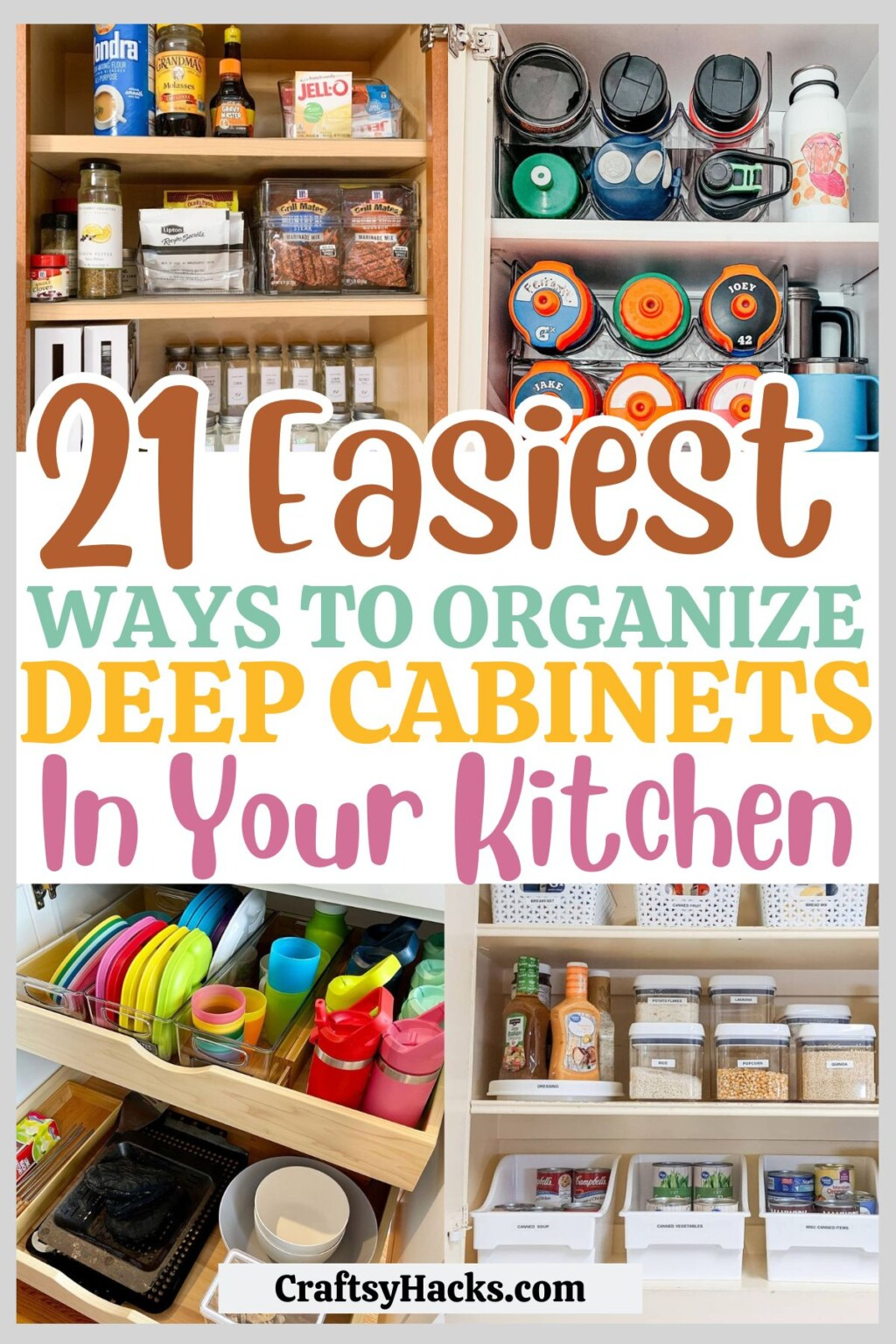 21 Ways To Organize Deep Cabinets In The Kitchen - Craftsy Hacks inside Deep Pantry Rotation System
