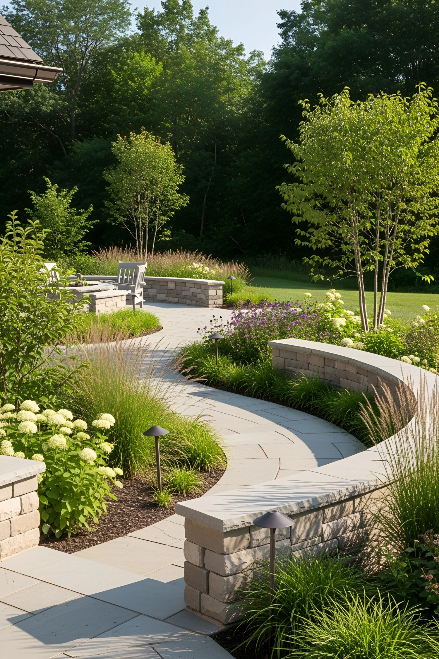 22 Stone Walkways To Rock Your World regarding Blending Native Plants with Curved Stone Paths for a Natural Look
