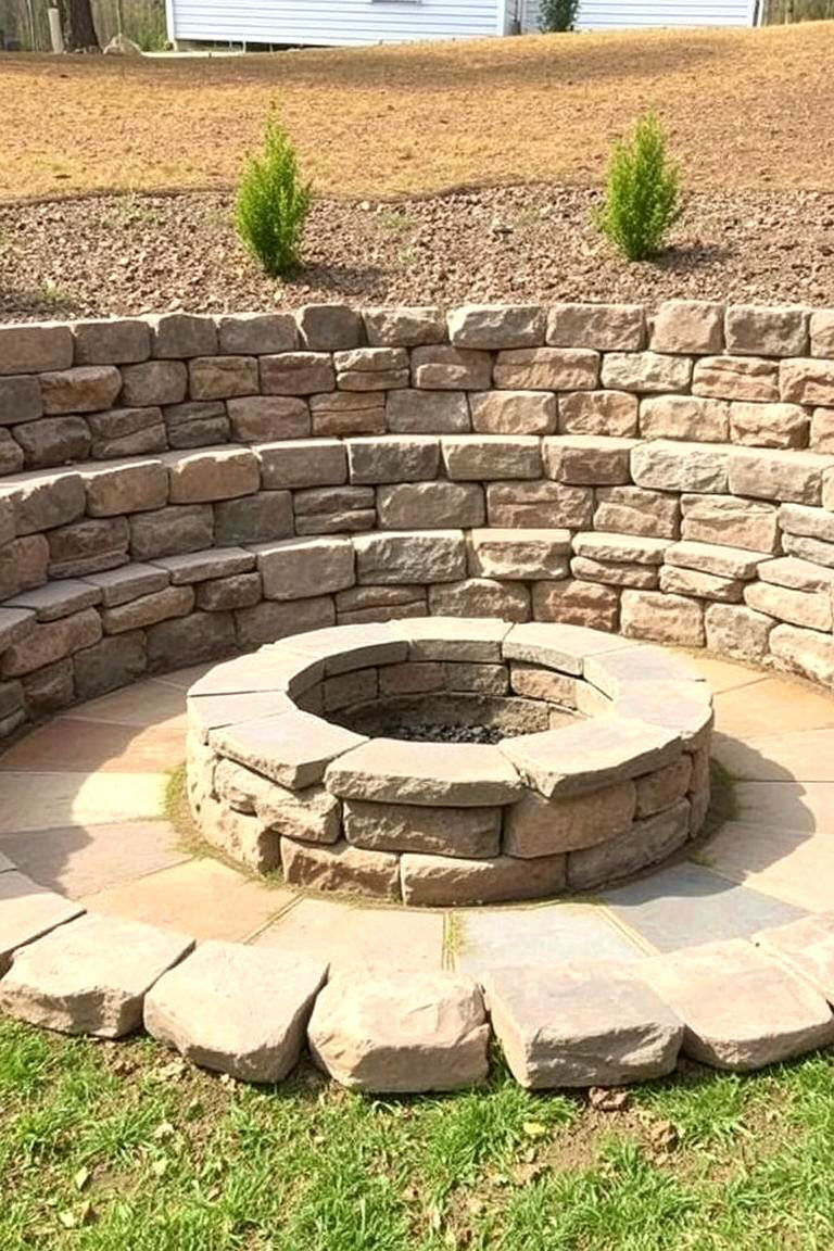 24 Flagstone Fire Pit Ideas For Cozy Outdoor Gatherings regarding Build a Safe Retaining Wall Fire Pit in One Weekend for Under $110