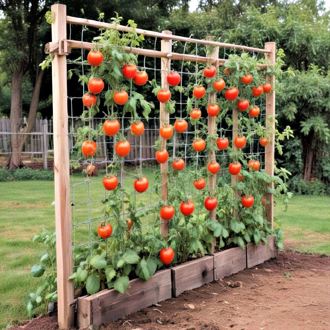 25 Tomato Trellis Ideas To Maximize Your Garden Yield | Tomato Trellis ... for Vineyard Design Small Backyard