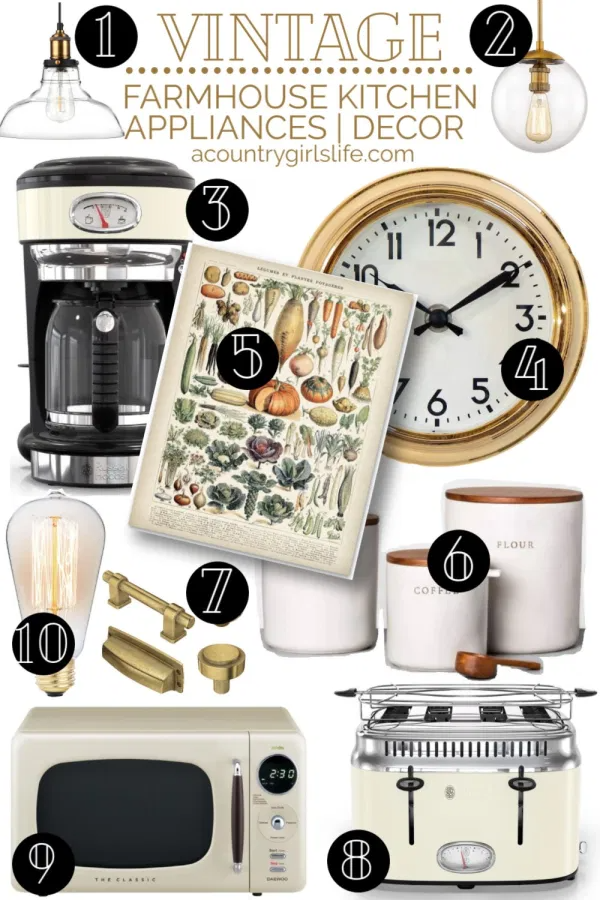 25 Vintage Inspired Farmhouse Kitchen Appliances Decor Finds – Artofit regarding Mixing Vintage Finds with Modern Appliances in Your Rustic Kitchen Design