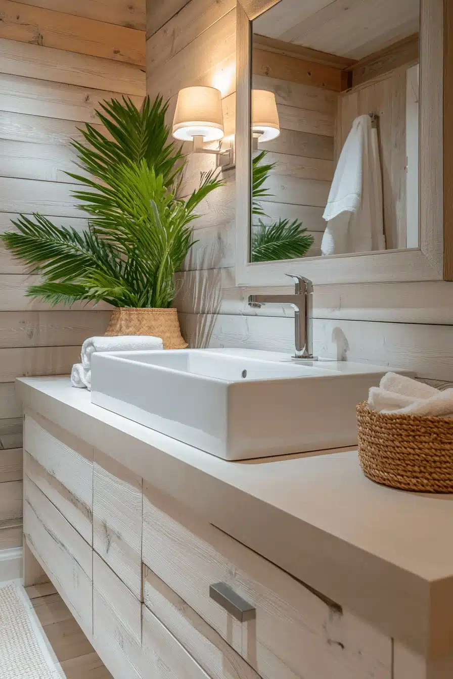 29 Tropical Bathroom Touches That Turn Up The Island Energy - My ... with regard to Creating an Airy Island Vibe with Minimalist Tropical Bathroom Design