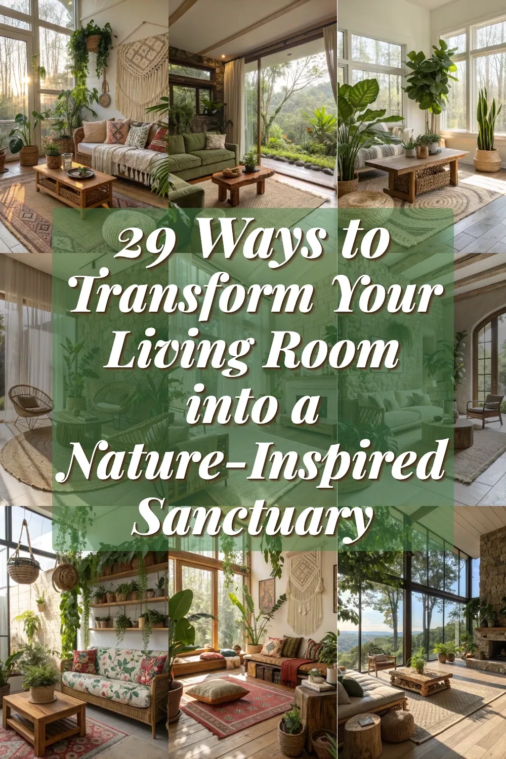 29 Ways To Transform Your Living Room Into A Nature Inspired Sanctuary ... for Transform Your Home into a Sanctuary for Natural Energy and Focus