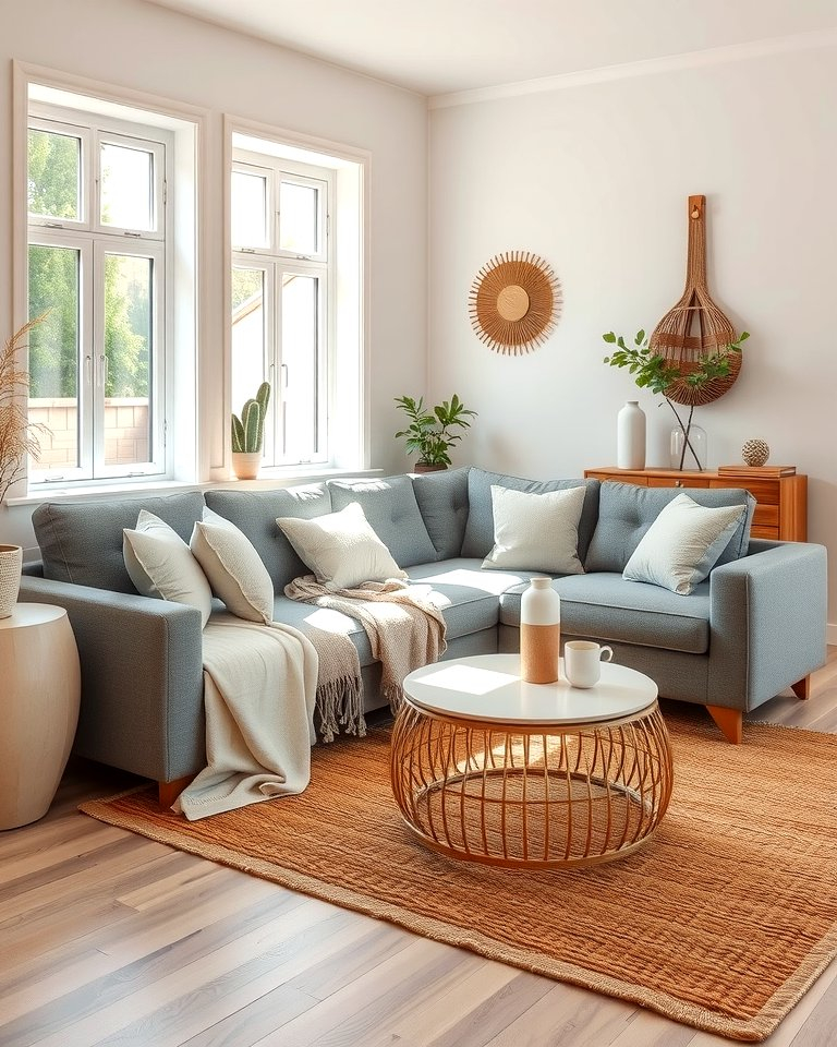 30 Grey Couch Living Room Styling Ideas For Cozy Spaces for Balancing Bold Colors and Neutral Tones for a Cohesive Living Room Look