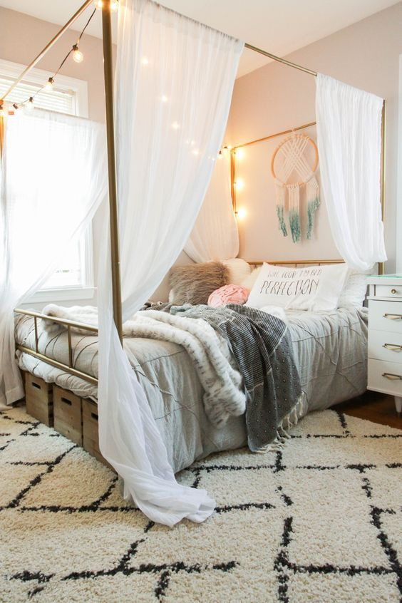 33 Ideas On How To Style A Canopy Bed - Shelterness with Canopy Bed Styling Modern