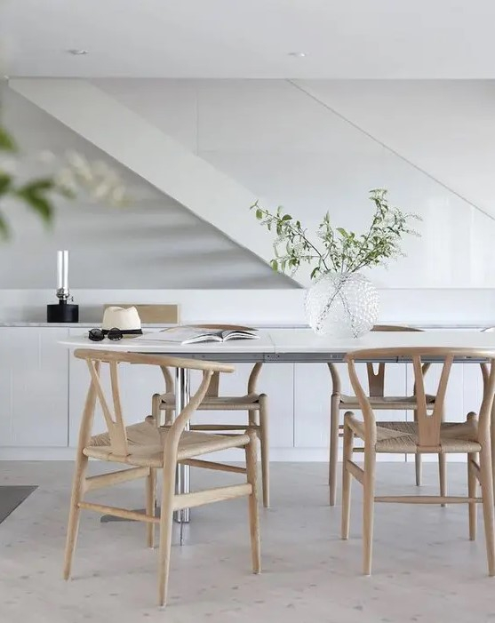 34 Timelessly Elegant Wishbone Chair Ideas - Shelterness pertaining to Wishbone Chair Dining Set