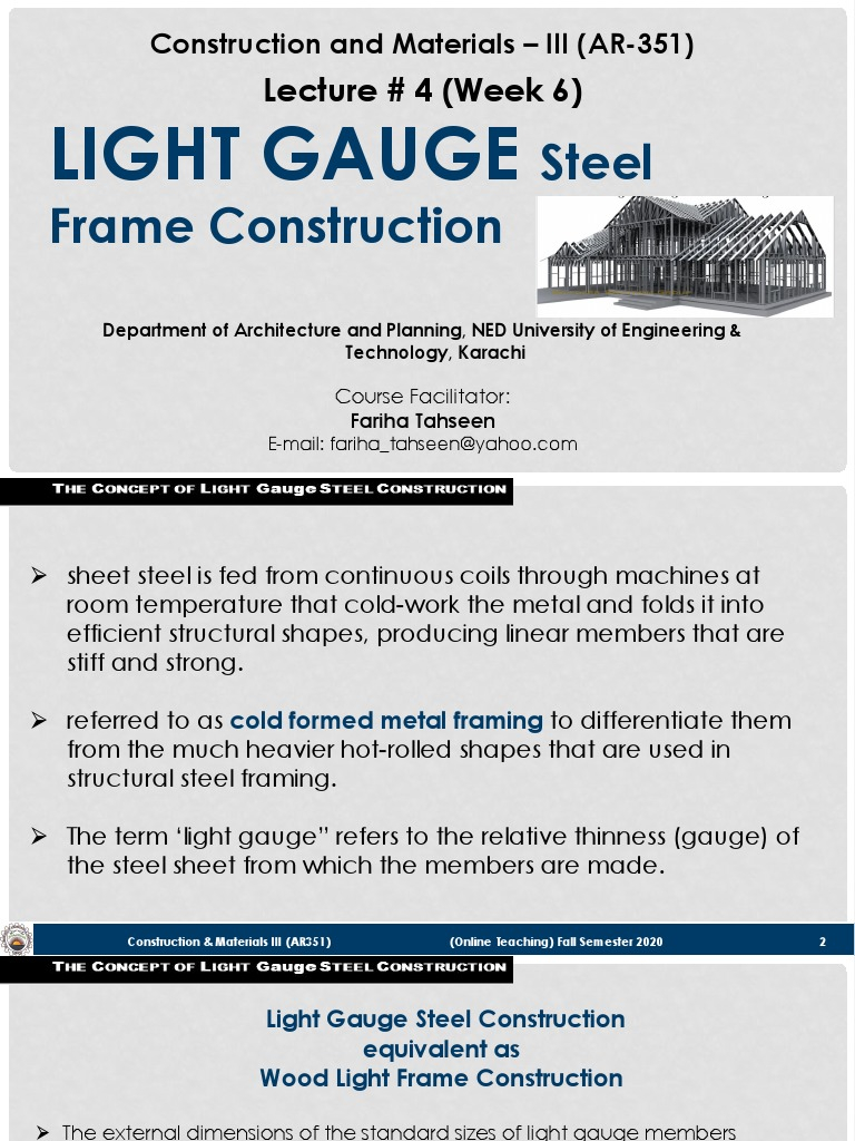 4.Light Gauge Steel Construction | Pdf | Sheet Metal | Framing ... for Parts Bin Cabinet Metal