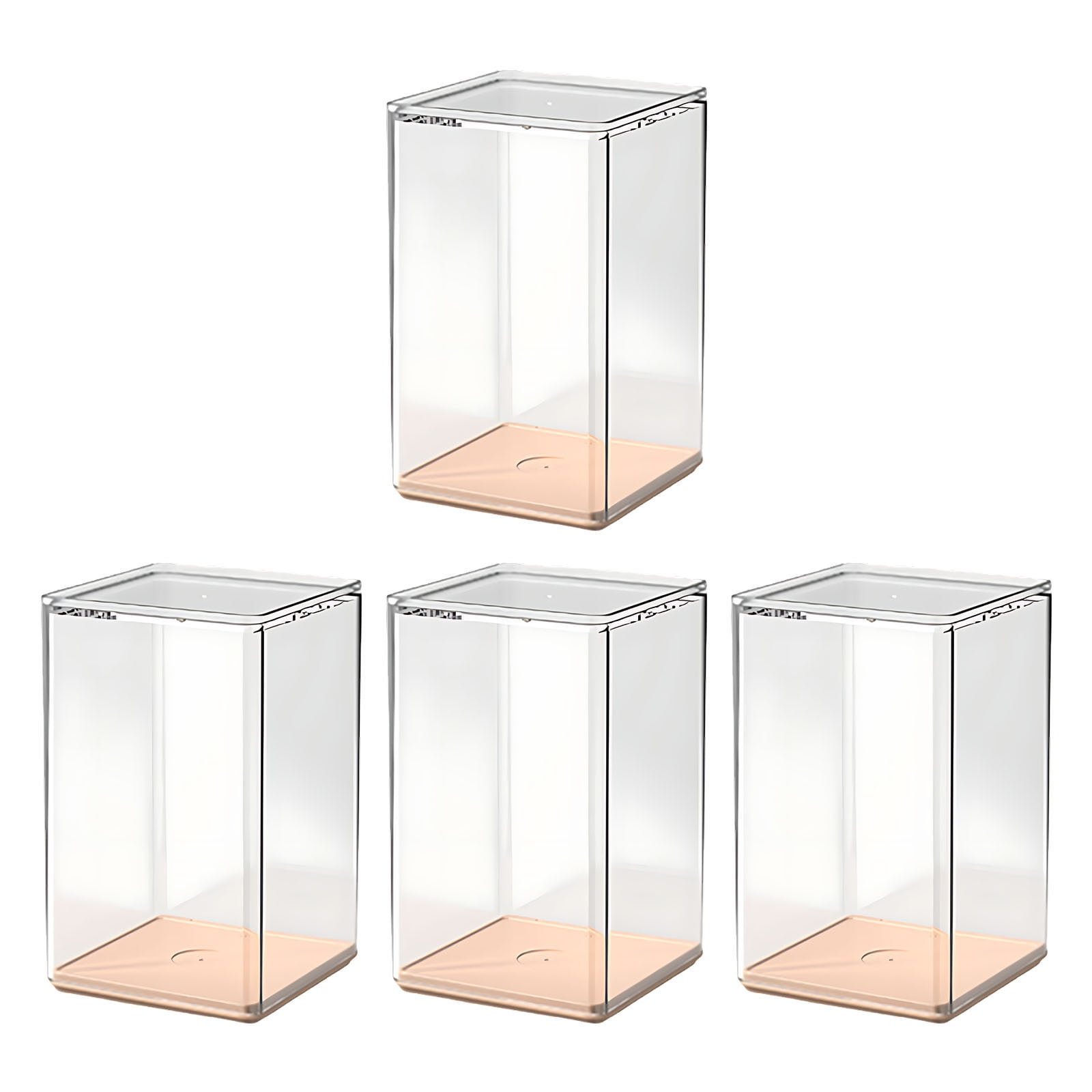 4 Pack Transparent Plastic Display Boxes For Toy Figurines Safe And ... with regard to Doll Storage Display