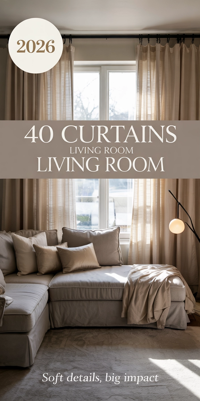 40 Stylish Curtains Living Room 2026 Ideas – Luxury, Linen, Velvet ... within Living Room Without Tv Design