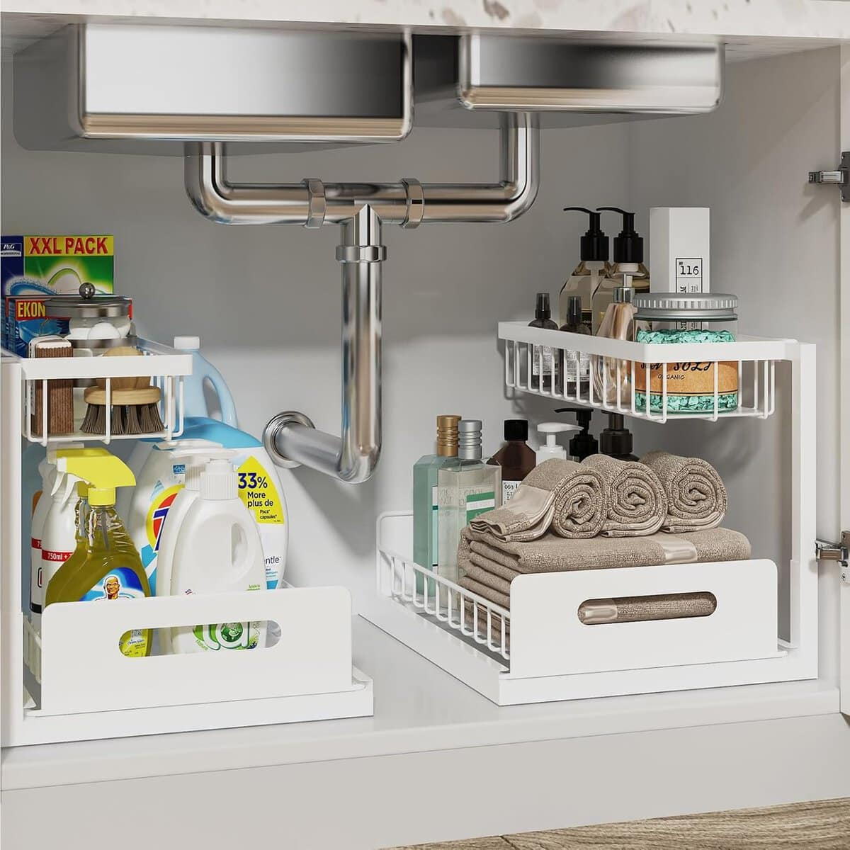 6 Best Storage Ideas To Organize Under Your Bathroom Sink - Kelsey Kooima with Bathroom Under Sink Storage Solutions