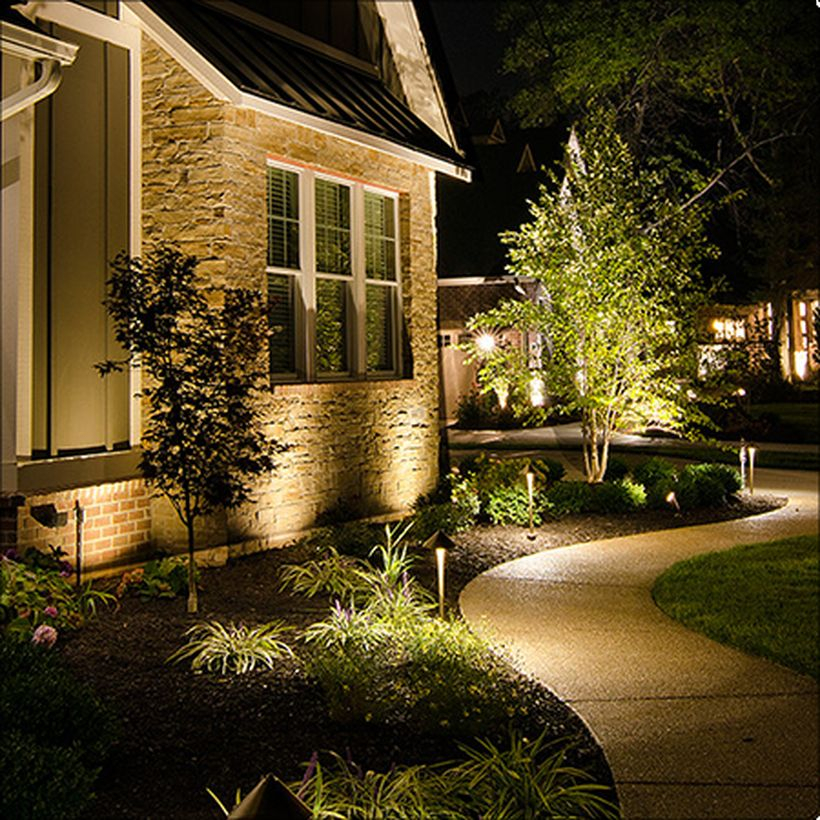 60 Adorable Front Yard Lighting Ideas For Your Summer Night Vibe ... throughout Landscape Lighting Path Lights Low Voltage