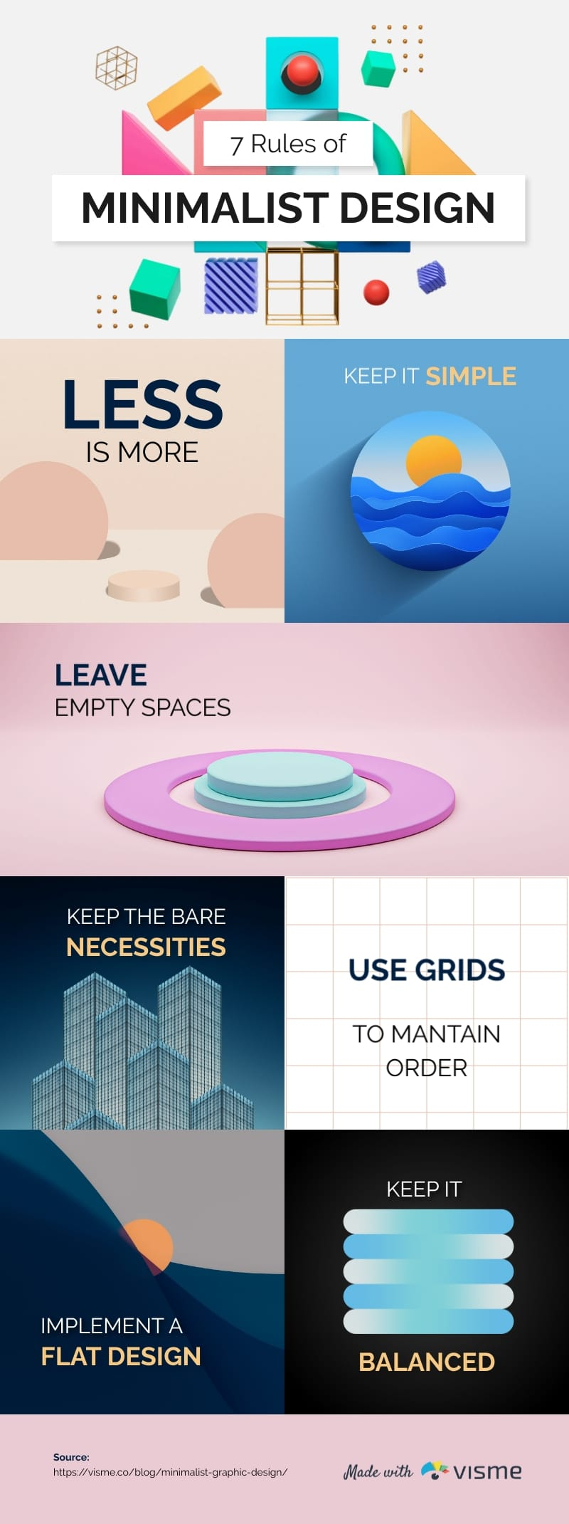 7 Rules Of Minimalist Design Infographic Template | Visme intended for Breaking the Rules of Minimalism with Postmodern Style This Year