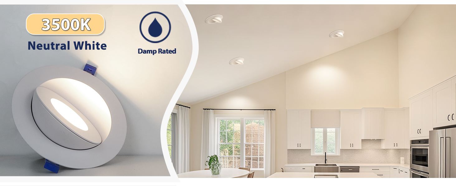 Adetu Led Recessed Lighting 6 Inch, 360°+90° Adjustable Directional ... regarding Top Rated Gimbal Recessed Lighting Options for Sloped Ceilings Reviewed