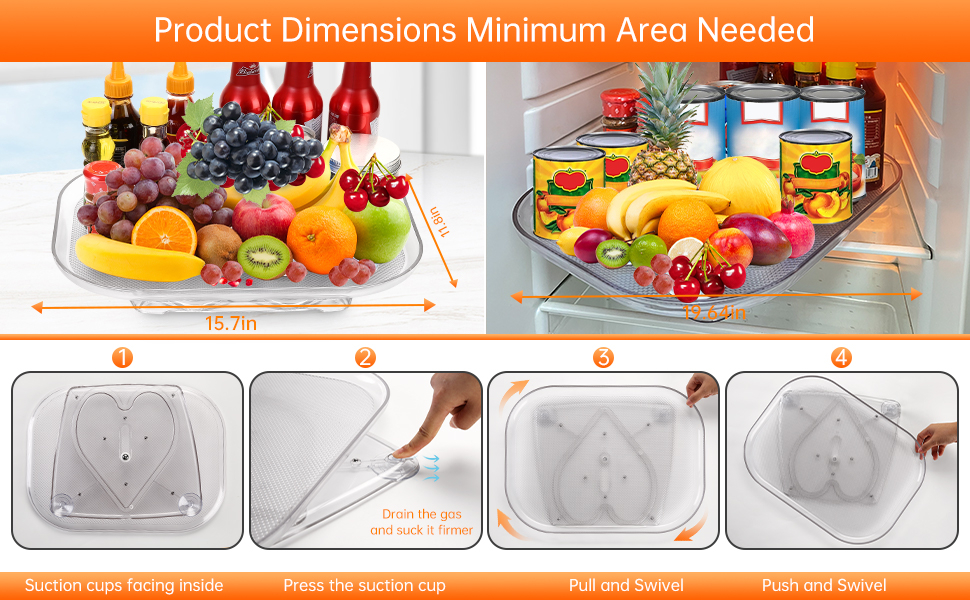 Amazon.com: 360 Rotating Lazy Susan Turntable Organizer For ... regarding How to Choose the Right Size Lazy Susan for Your Refrigerator Shelves