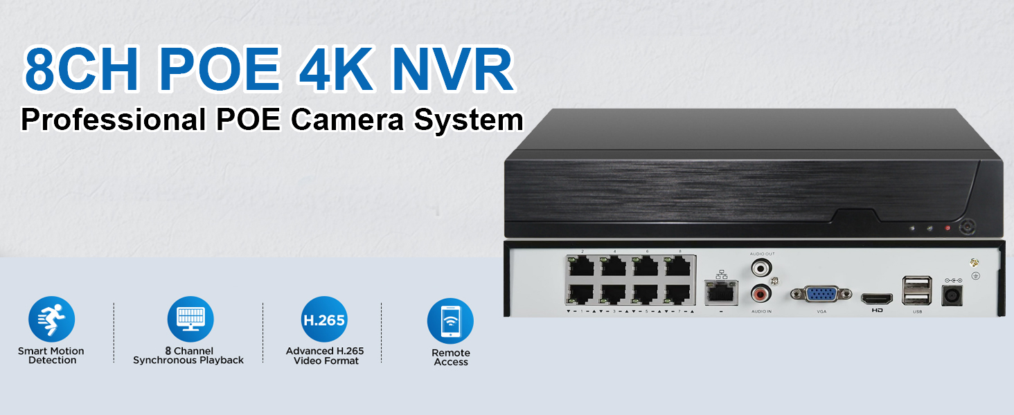 Amazon.com : 8Ch Poe Nvr For Home Security Camera System, 4K H.265 ... regarding Why PoE NVR Systems Are the Most Reliable Choice for Home Security in 2026