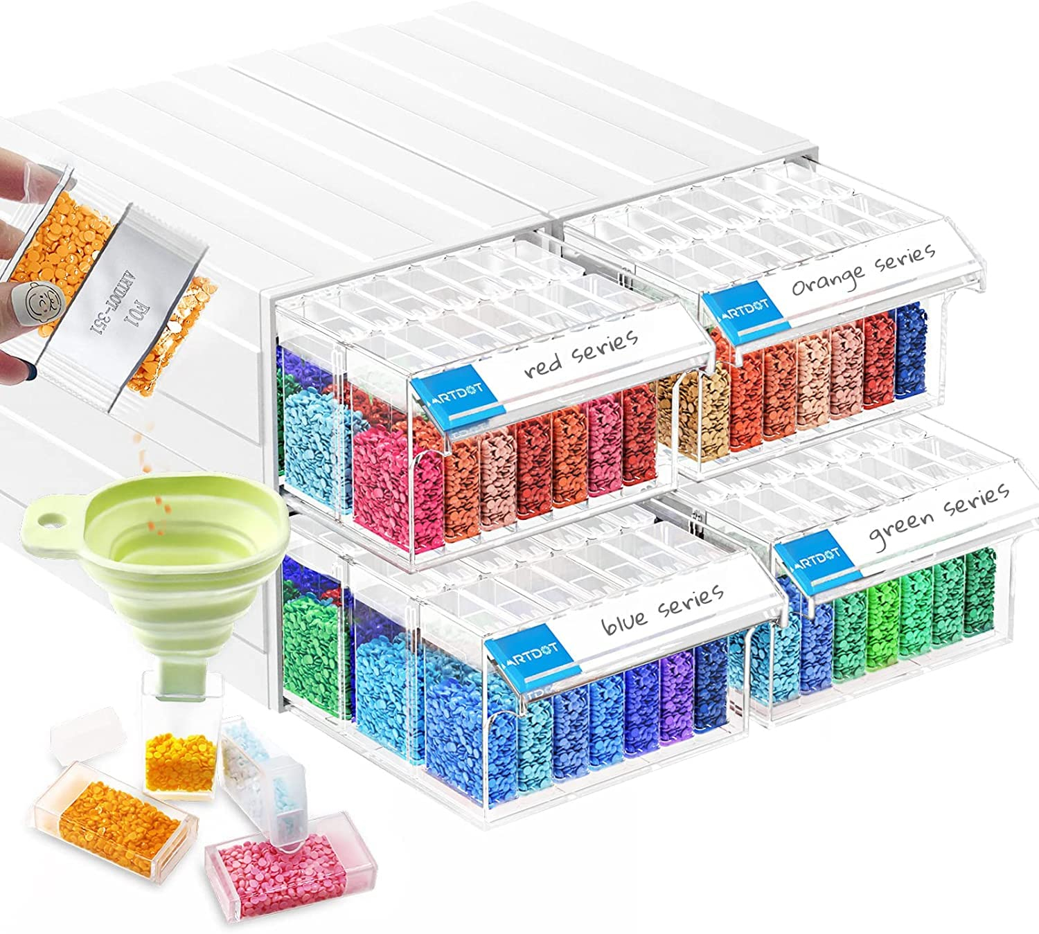 Amazon.com: Artdot Diamond Painting Storage, 4 Pack Stackable Bead ... with The Ultimate Guide to Stackable Bead Containers and Cabinets