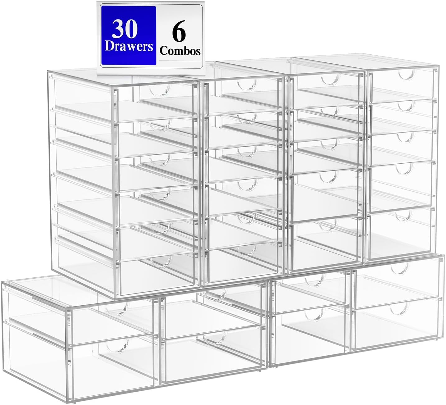 Amazon.com: Makeup Organizer, 30 Drawers Acrylic Clear Drawer Organizer ... intended for Makeup Organizer Acrylic Drawer