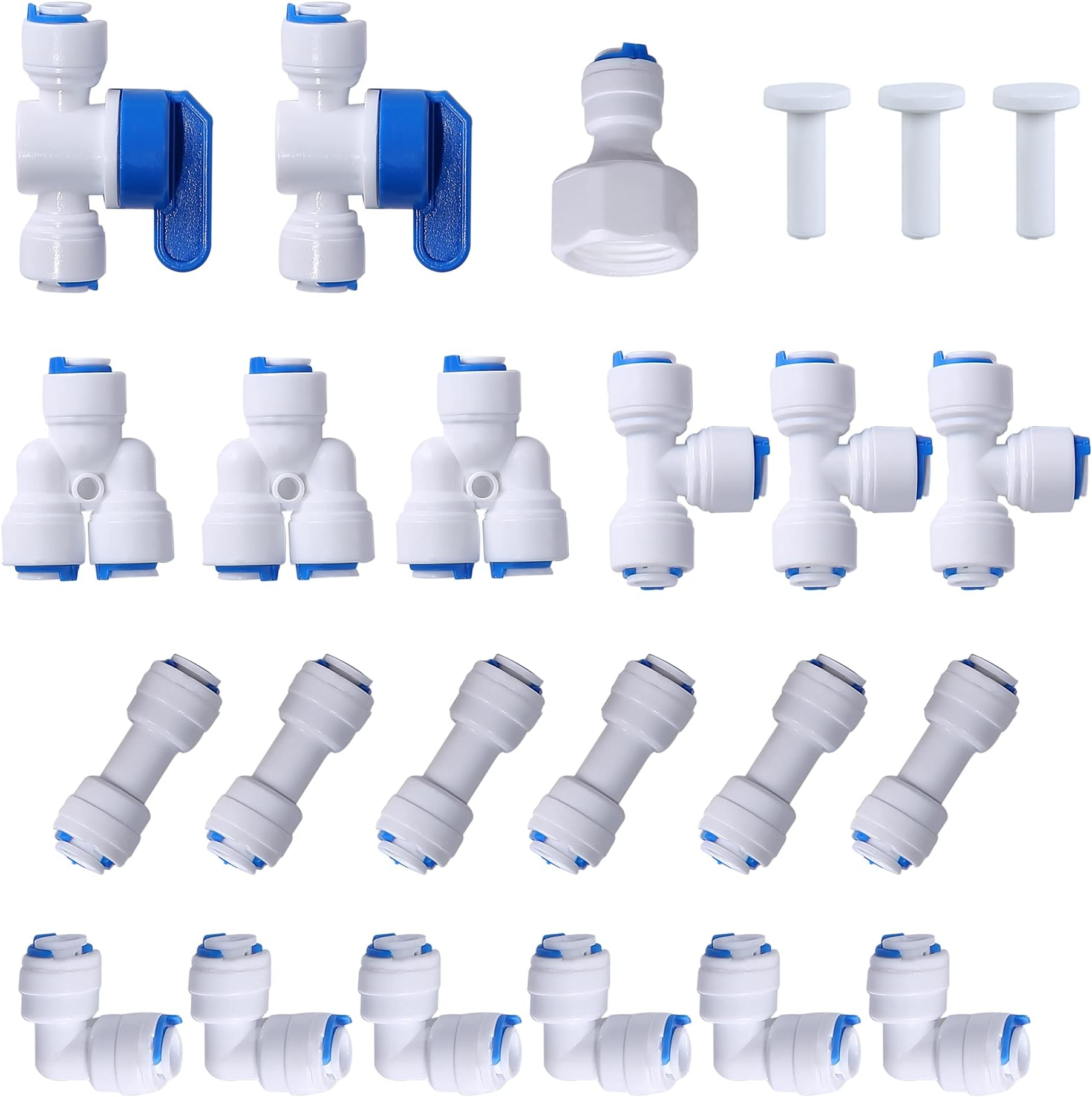 Amazon.com: Puresec 1/4 Water Line Fittings 1/4 Push To Connect ... with Rain Barrel System Diy