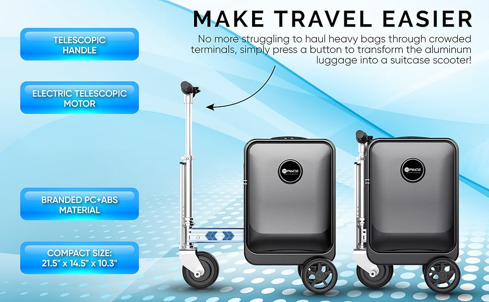 Amazon.com | Space Suitcases Smart Rideable Suitcase 26L, Lightweight ... pertaining to Maximizing Small Suitcases with Smart Storage Solutions for Modern Travelers