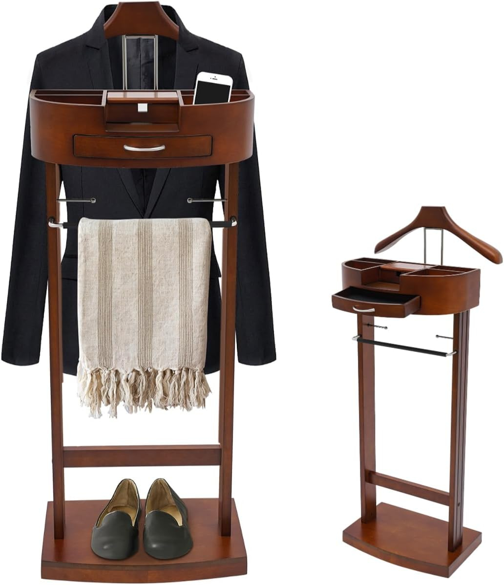 Amazon.com: Tteralmon Mens Valet Stand With Drawer & Base Clothes Valet ... inside Valet Stand For Bedroom