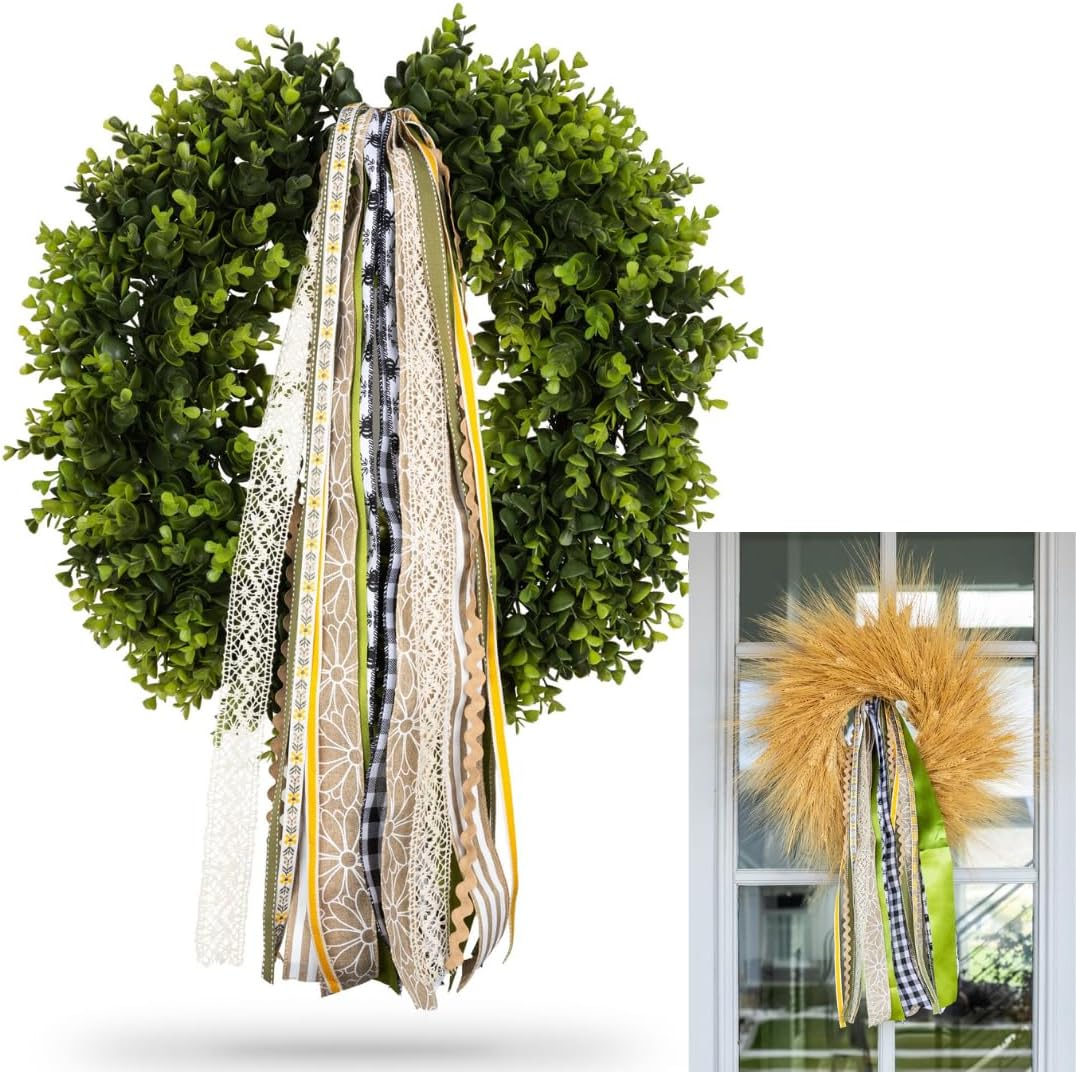 Amazon.com: Wreath Ribbon Set - Decorative Bow & Assorted Ribbon For ... with regard to Wreath Storage Bag