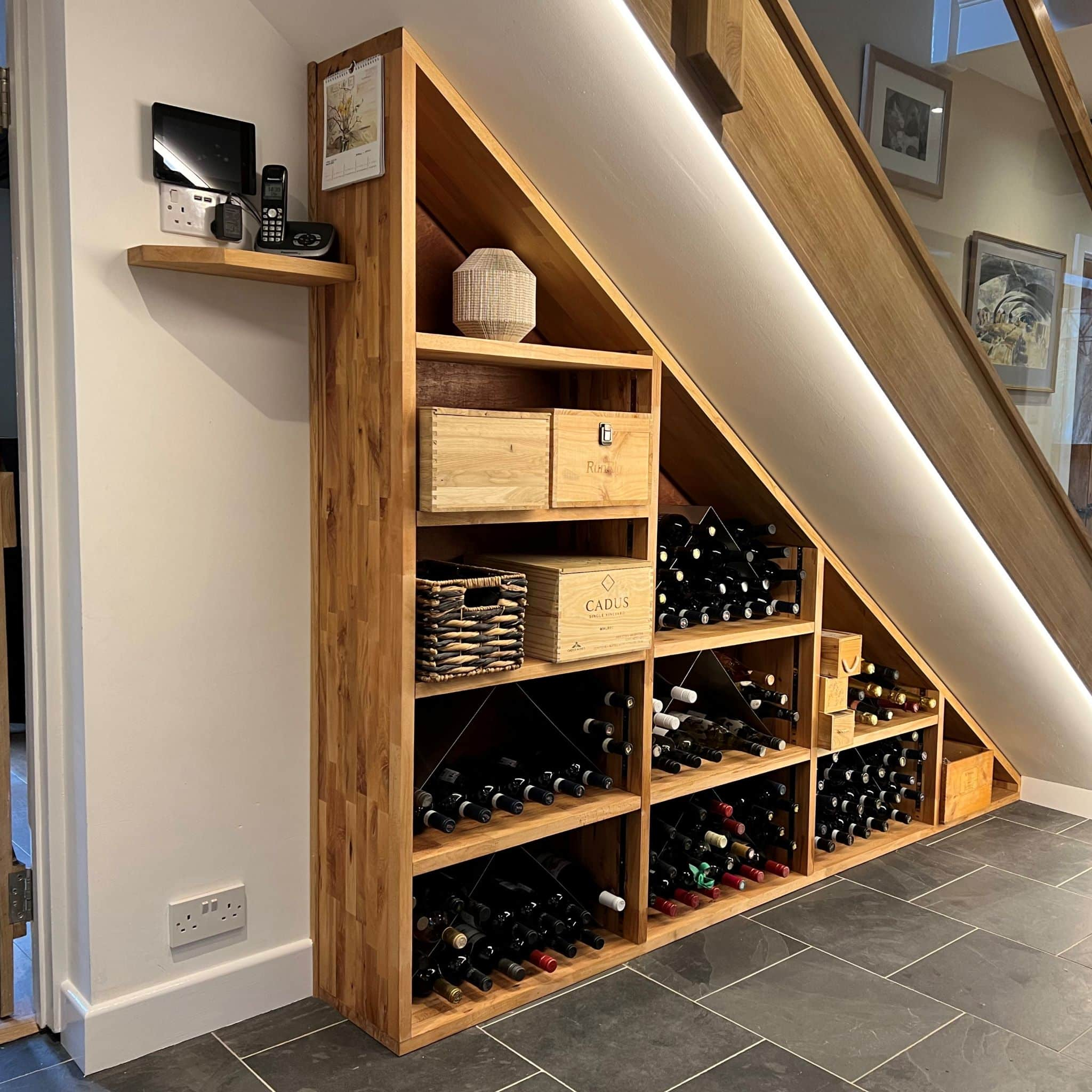 Awesome Under Stairs Winerack Solution - 100 Or More Bottles within Under Stairs Storage Solutions