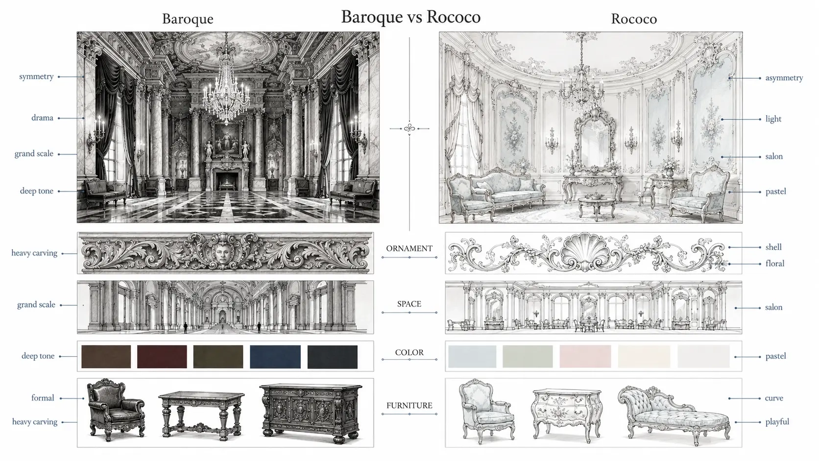 Baroque Vs Rococo: Key Differences In Art And Architecture ... intended for Modern Baroque Interior Style