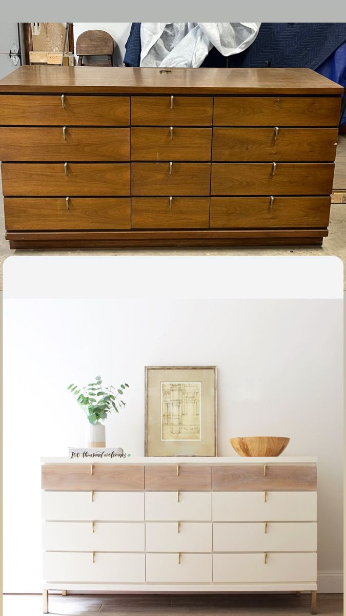 Before And After Mid Century Dresser | Mid Century Dresser, Mid Century ... in How to Style a Mid Century Dresser for Maximum Impact in 2026