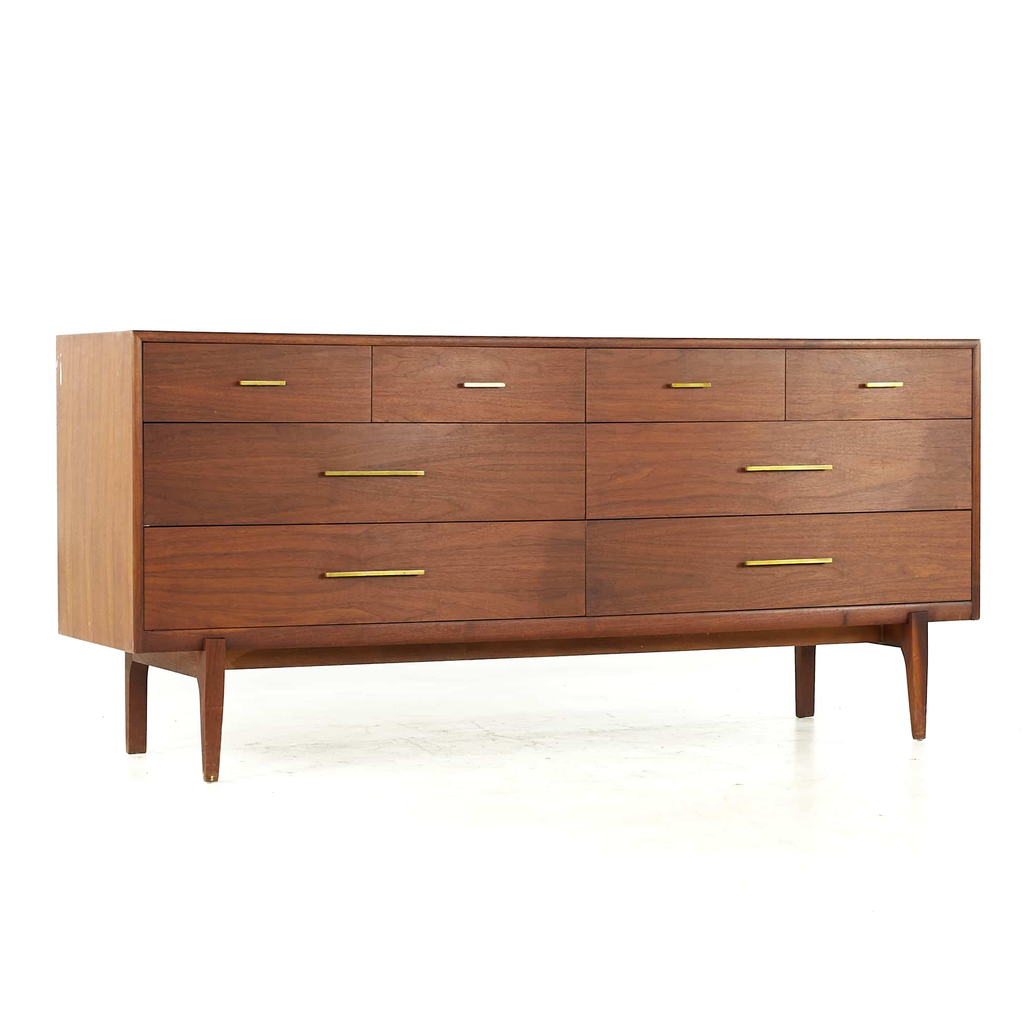 Bernhardt Flair Style Mid Century Rosewood Walnut And Chrome 4 Drawer ... pertaining to Mid Century Dresser Styling