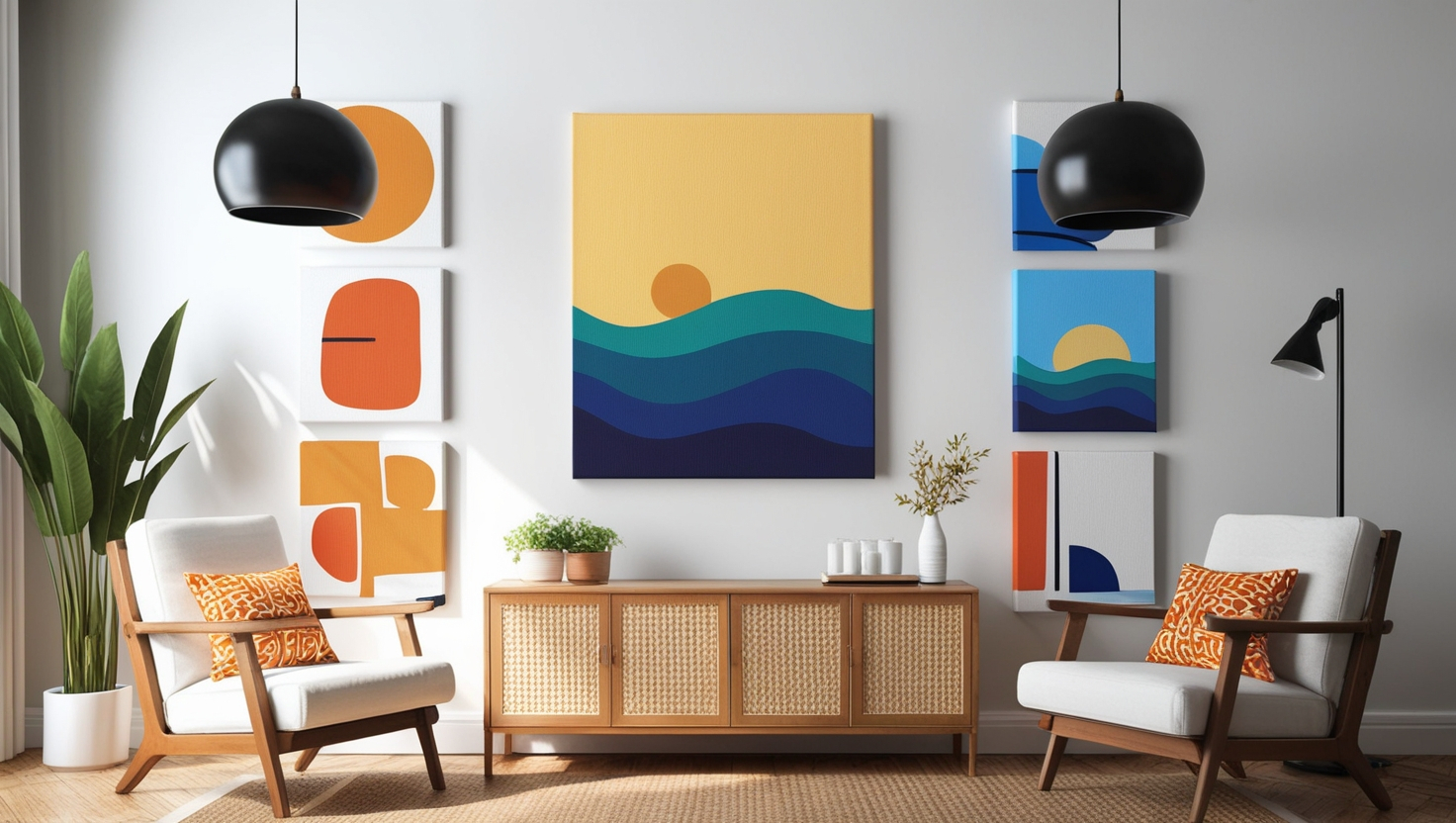 Canvas Art For Living Rooms: Add Style And Personality! - Mintsuper Art throughout From Cord to Canvas How to Weave Personality into Your Living Space