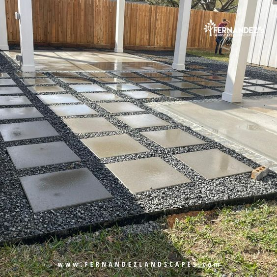 Concrete Blocks And Black Star Gravel Might Sound Like A Construction ... with Best Material For Outdoor Patio