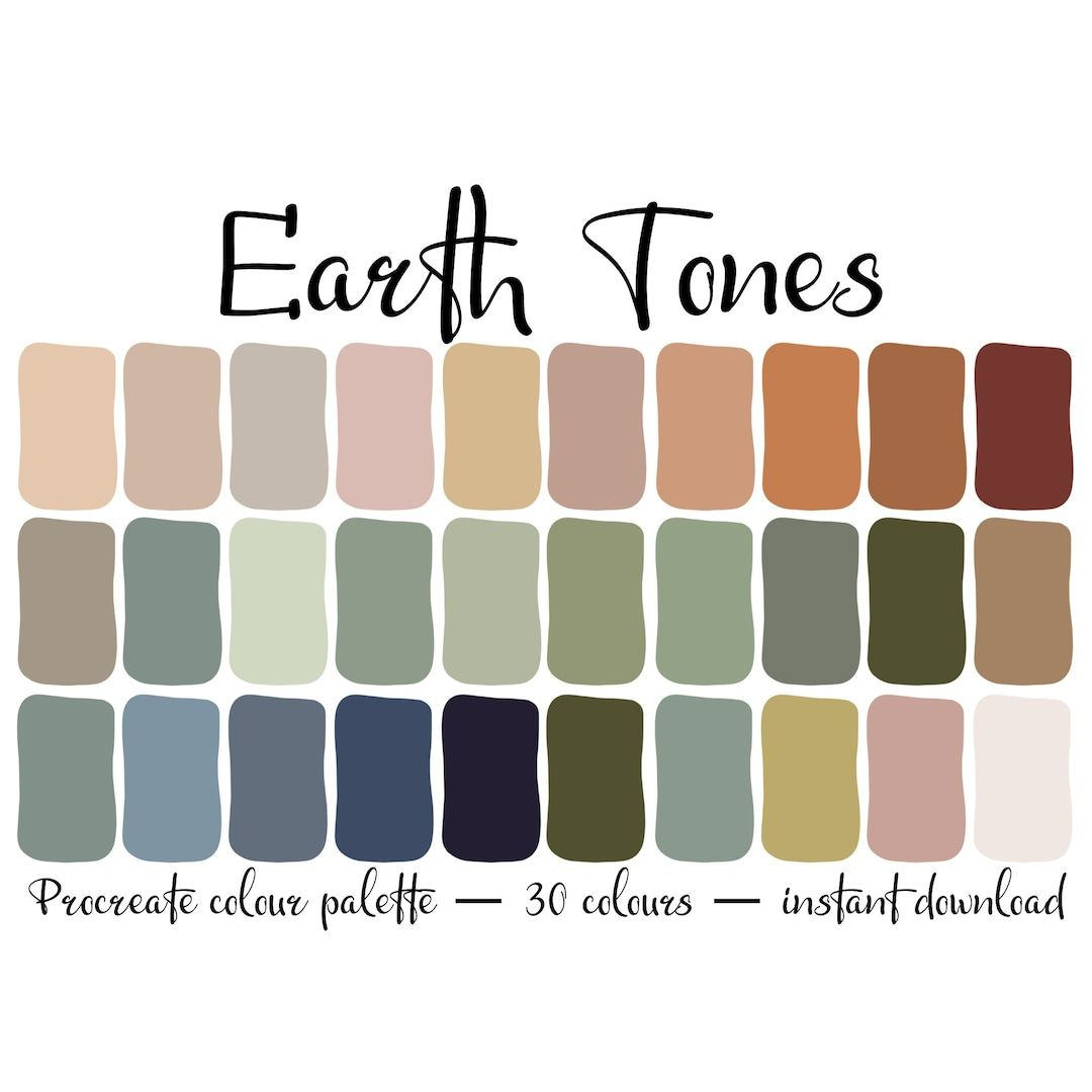 Cool Earth Tone Color Palette for Modern Cottage Core Living Room