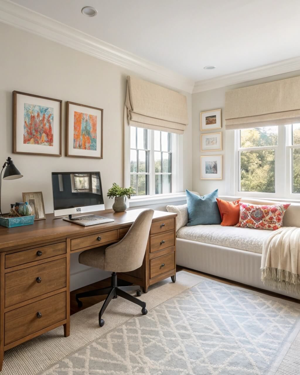 Craft A Harmonious Blend Of Home Office And Guest Room With 20 Stylish ... throughout Daybed With Trundle