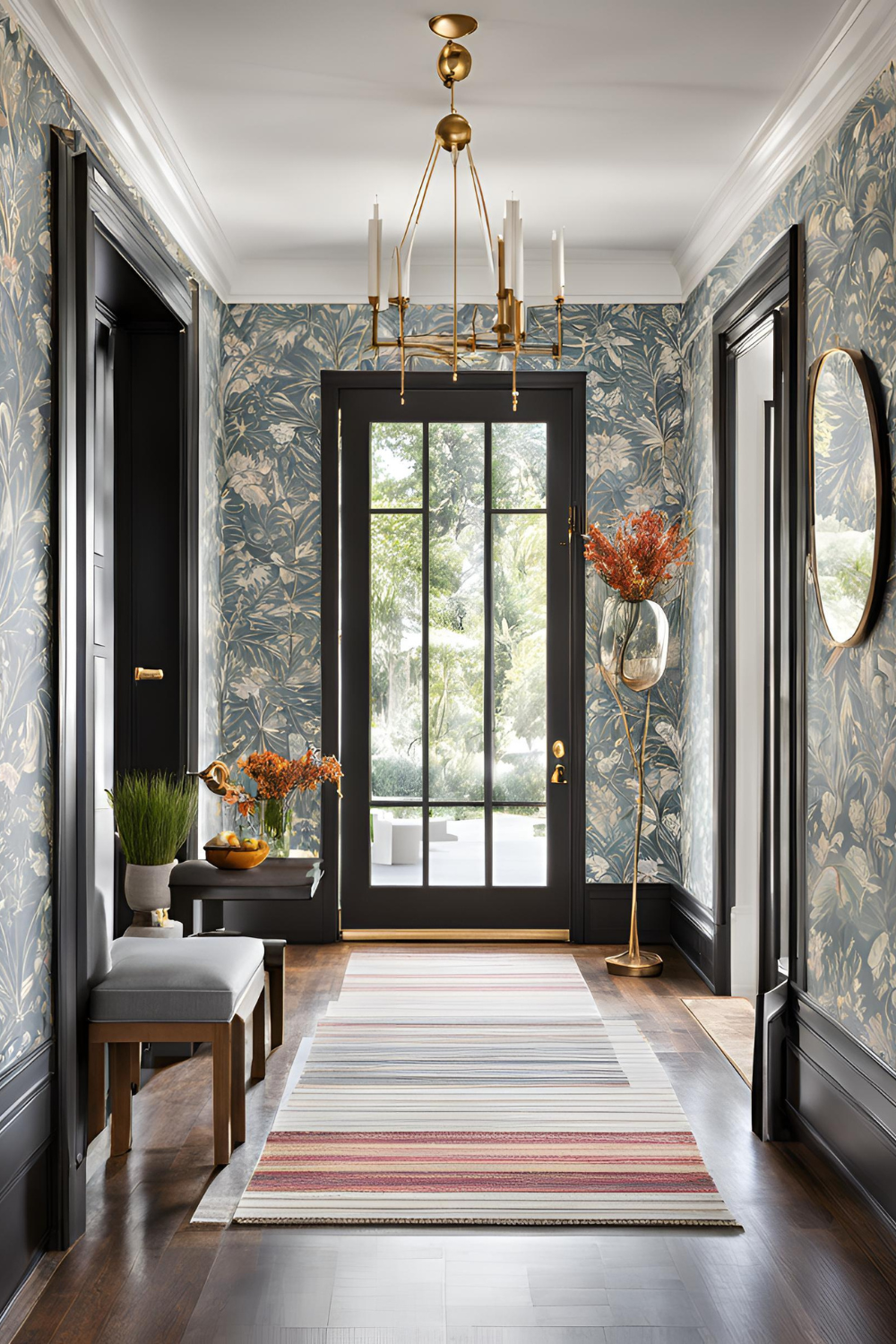 Creative Entryway Wallpaper Ideas To Elevate Your Home Décor | Hallway ... pertaining to Hallway Design Narrow Long