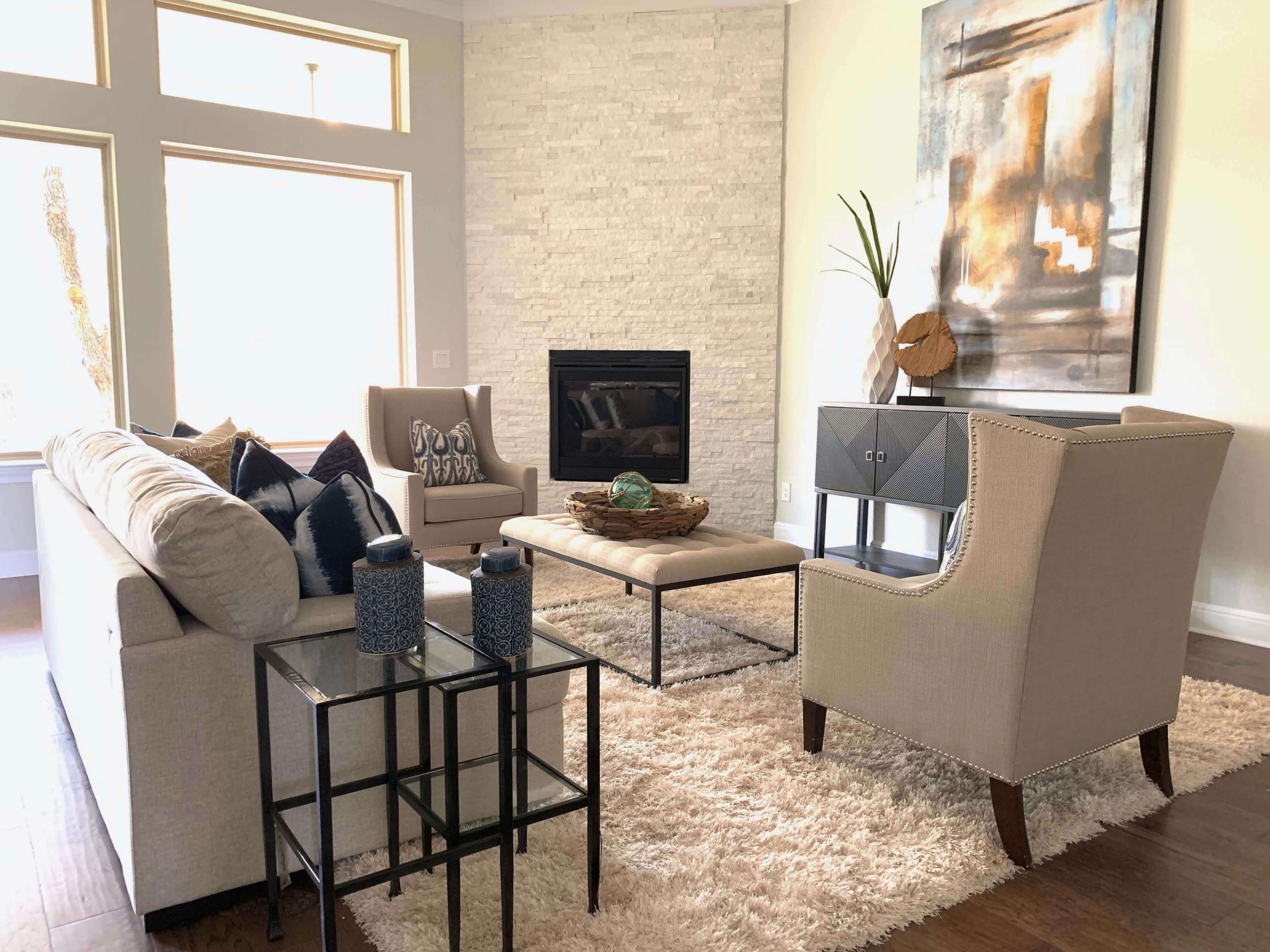 Diagonal Arrangement Of Living Room With Fireplace 10 Inviting Living regarding Awkward Corner Fireplace Living Room Layout
