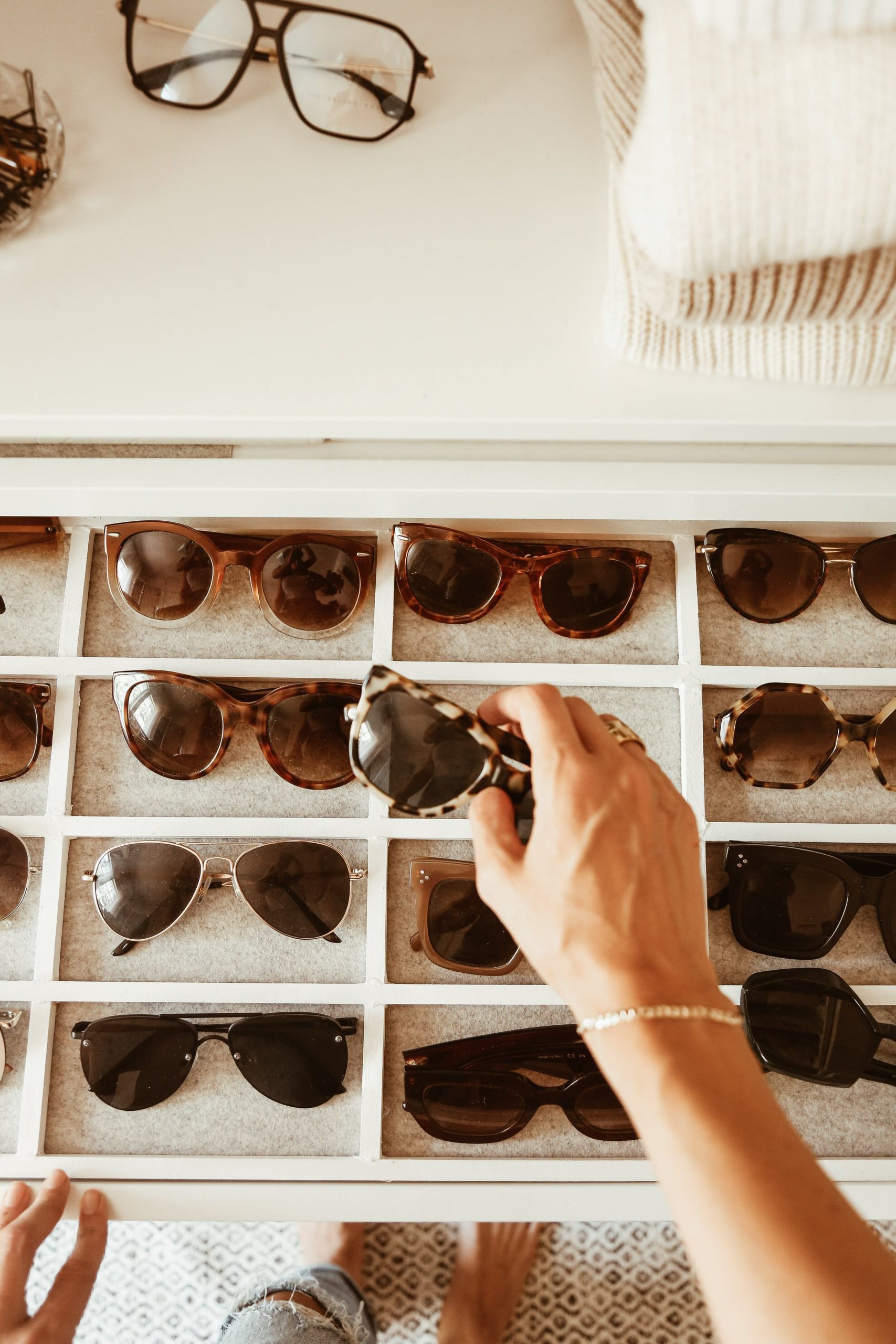 Diy Sunglass Organizer Tray | Sunglasses Organizer Drawer, Sunglasses ... within The Hidden Cost of Tossing Sunglasses in a Junk Drawer and How to Fix It