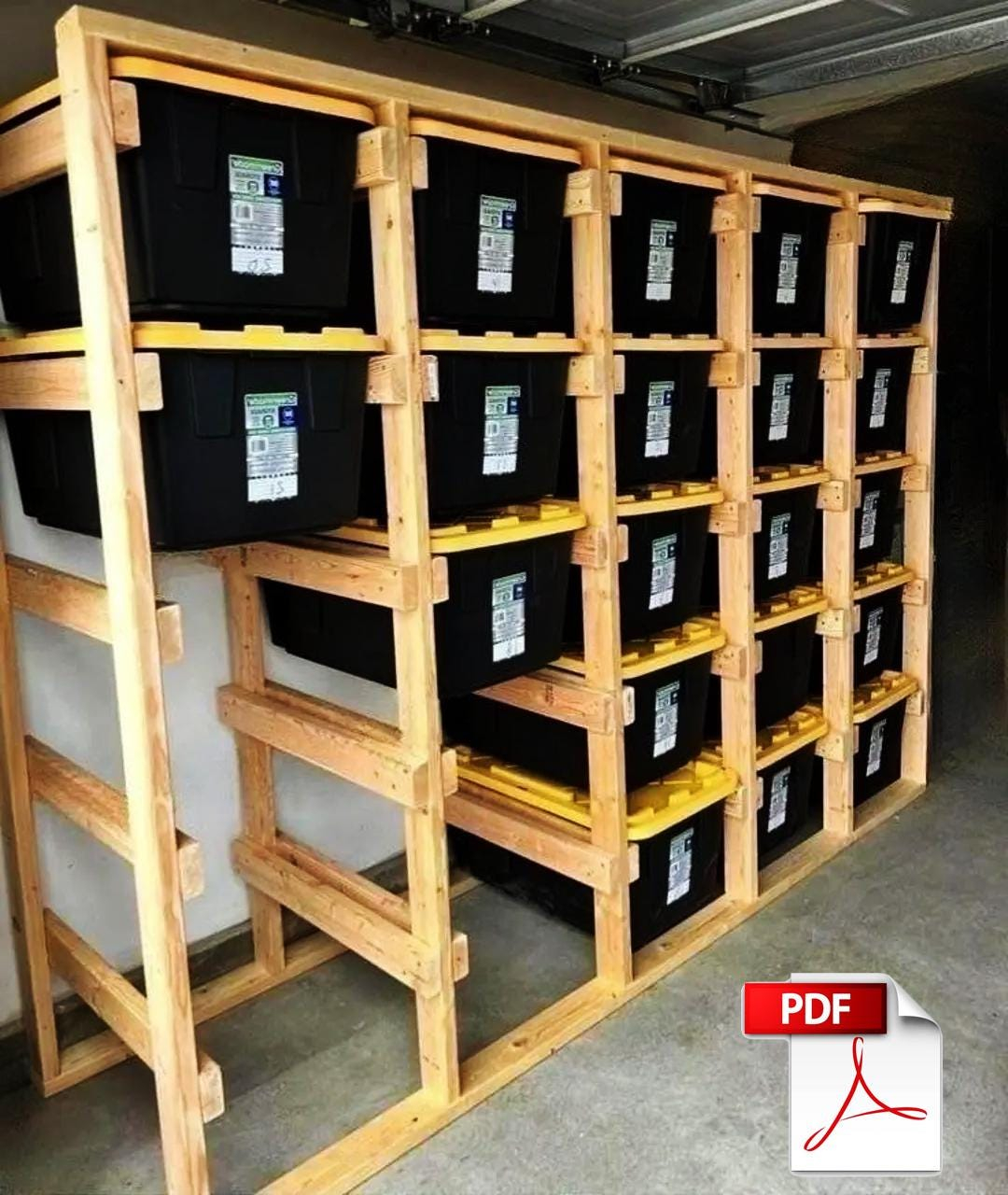 Diy Tote Storage Rack Plans: Customizable Garage Organizer (Pdf ... with Paint Can Storage Rack