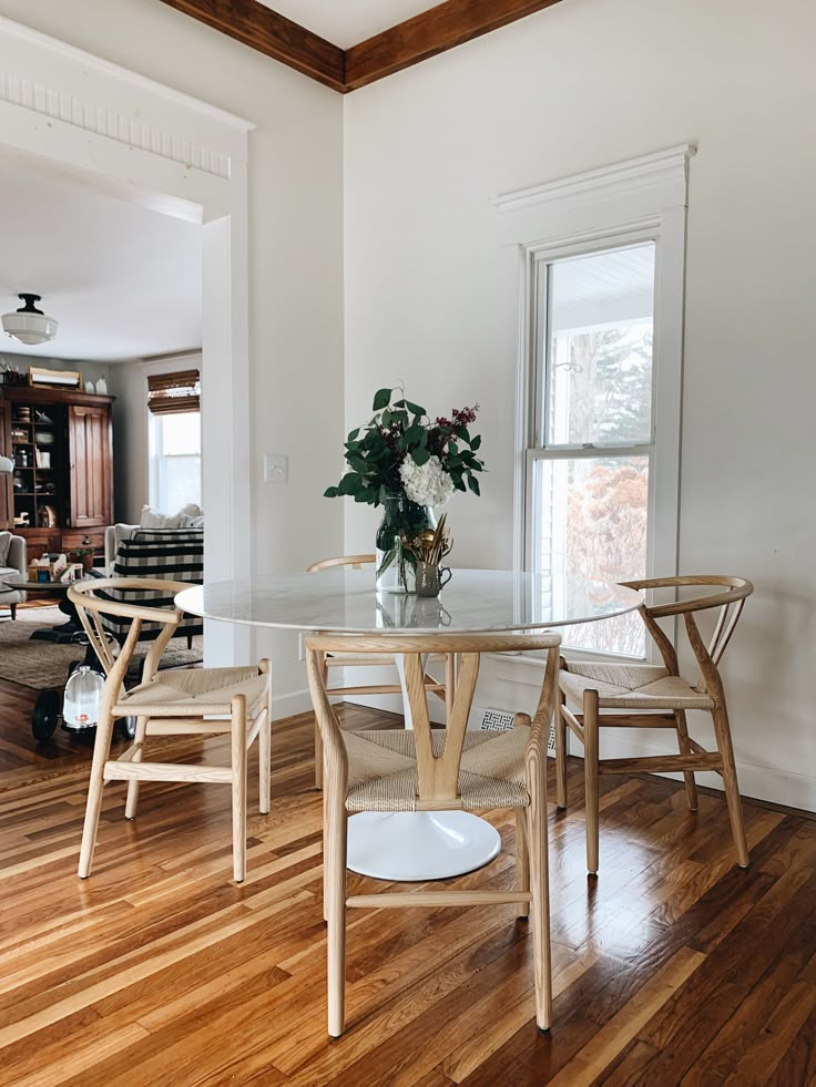 Do Wishbone Chairs Fit Under Table At Makayla Chris Blog with regard to How to Style Wishbone Chairs for Small Spaces and Open Concepts