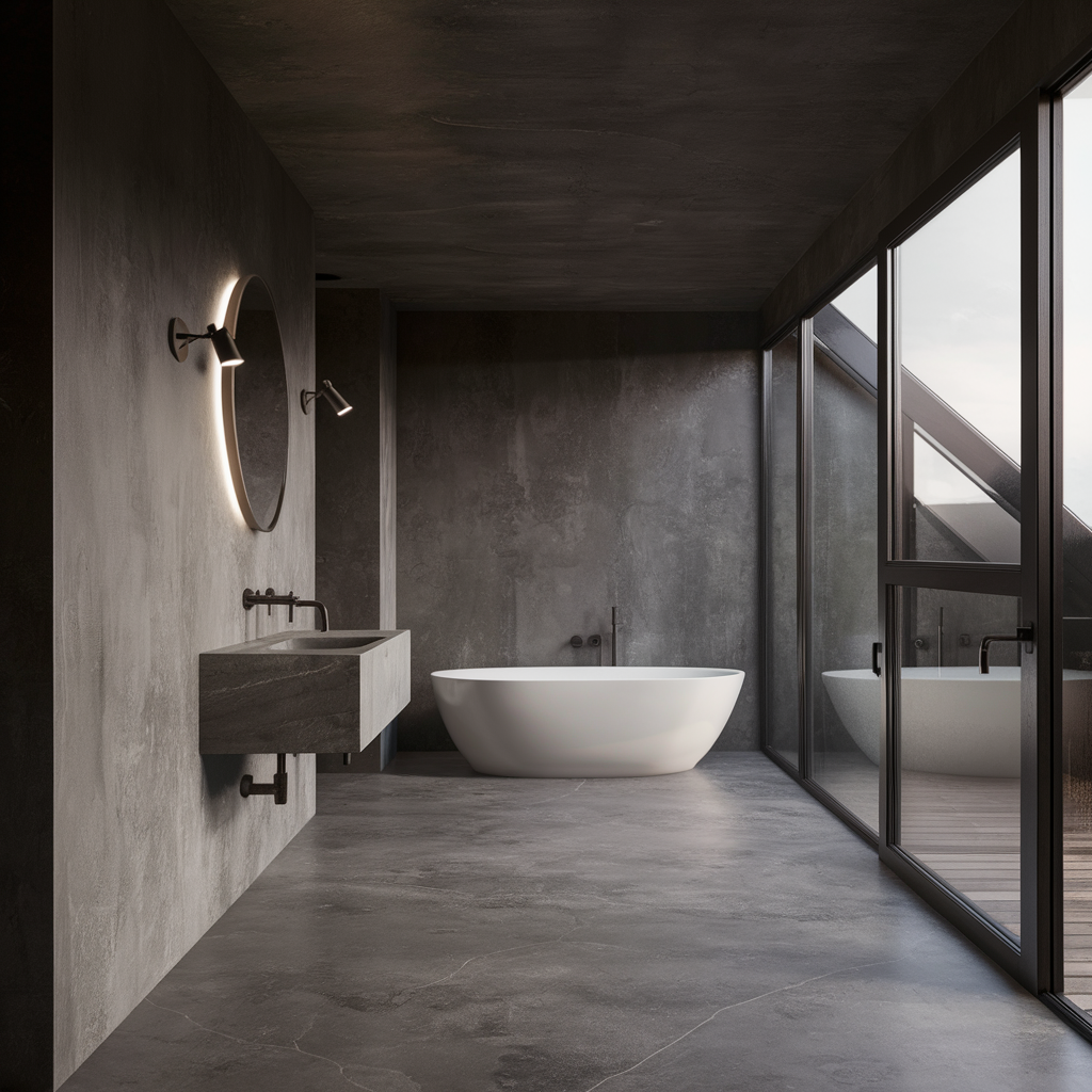 Elevate Your Bathroom With Microcement Tiles: Durability &amp;amp; Style Combined inside Microcement Bathroom Walls