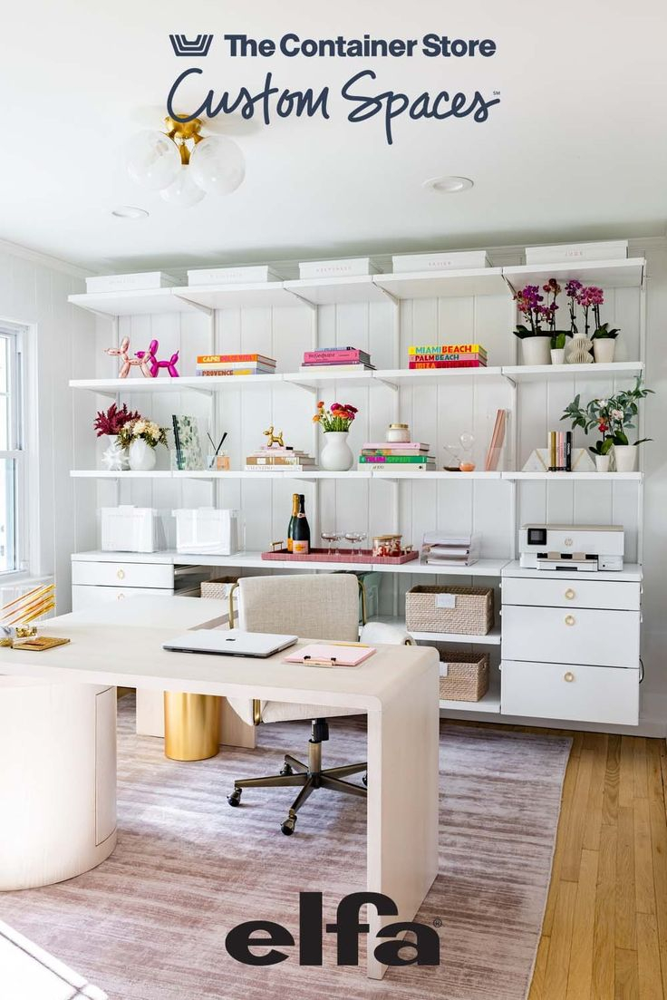 Elfa Custom Office Desks & Shelving | The Container Store | Home Office ... within How to Decide Between Elfa Customization and IKEA Simplicity