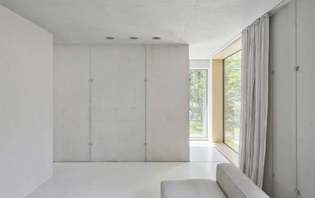 Exposed Concrete Walls With Sleek Interiors For A Bold Architectural ... in Exposed Concrete Wall Finish Interior