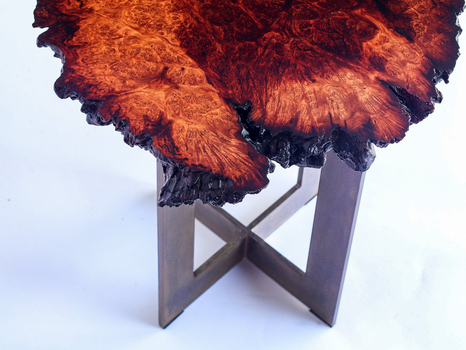 Faisal.malik.design.custom.side.table.wood.single.slab.burl.wood.rare ... with regard to What Makes Burl Wood Furniture So Expensive and Rare